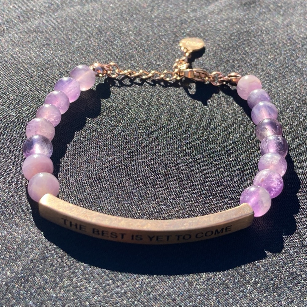 INSPIRATION CO. “THE BEST IS YET TO COME” BRACELET W/ ROSE GOLD TONE CHAIN - Picture 5 of 12